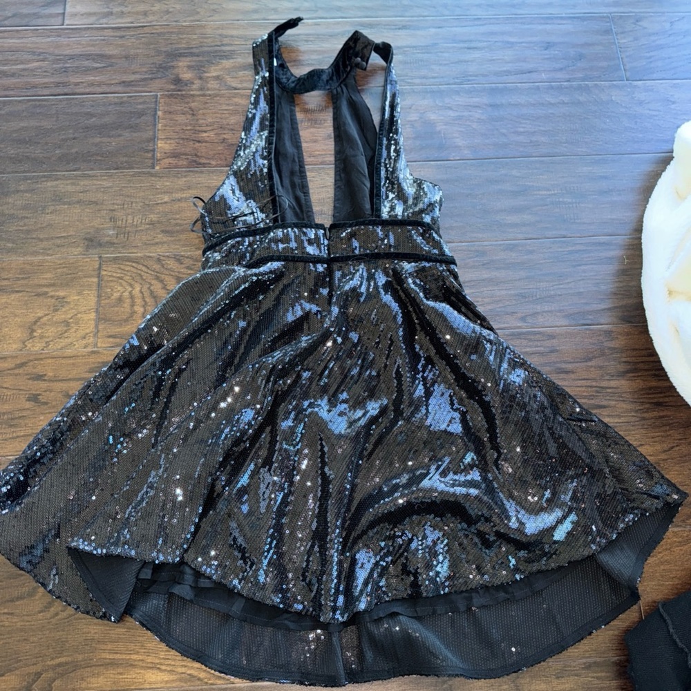 Free People Black sequin dress nye going out